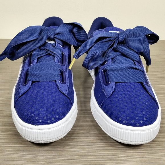 Puma Basket Heart Sneaker, Blue, Womens Size 9 US - Picture 2 of 11